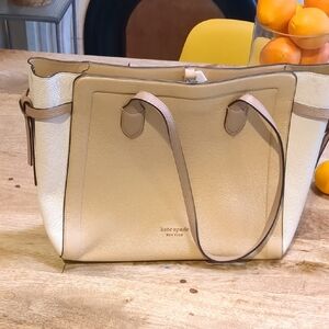 Pristine Kate Spade Tan and Cream Tote Bag